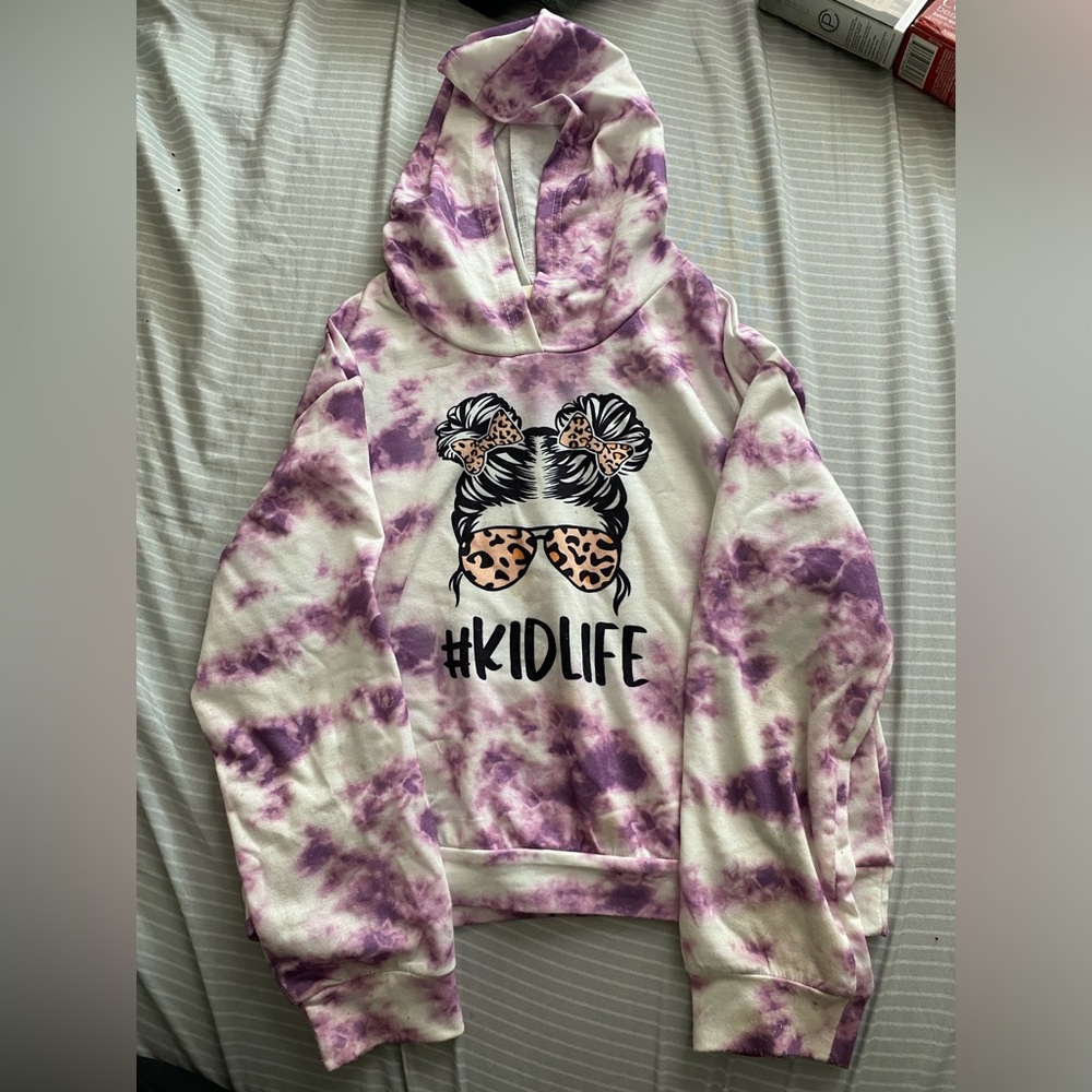 Purple Kids Cropped Hoodie